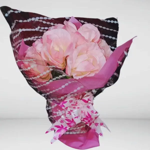 Artificial Pink Rose Bouquet thumb